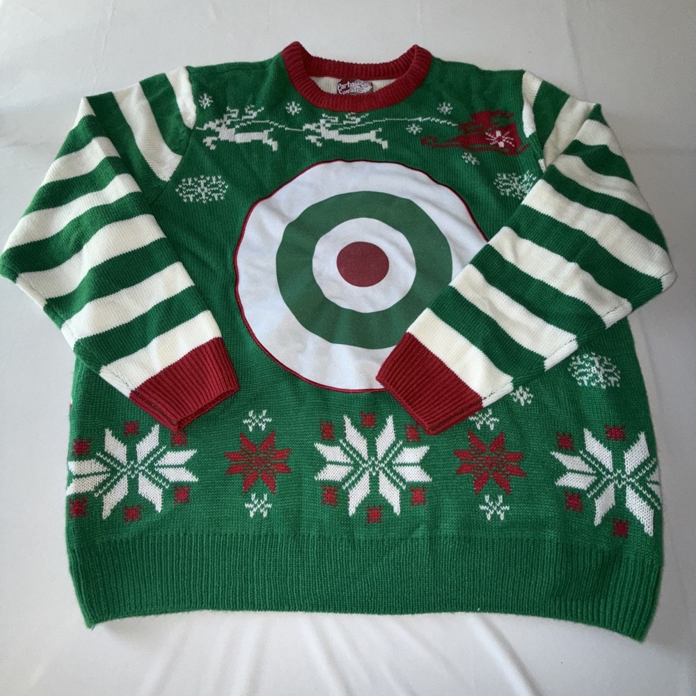 Ugly Christmas Party‎ Sweater Men's 2XL Drinking Game Target Toss Bullseye Funny